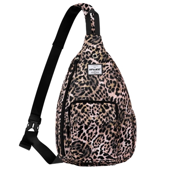 HAWEE Crossbody Travel Bags for Women Men Cheetah Sling Backpack Purse Adjustable Strap