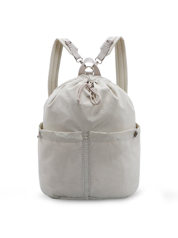 Drawstring Backpack Sports Gym Bag Water Resistant String Bag Cinch Sackpack with Zipper Pocket for Shopping Sport Yoga