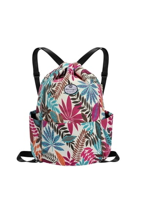 Drawstring Backpack Water Resistant String Bag Sports Gym Sack Lightweight Sackpack with Side Pocket for Men Women