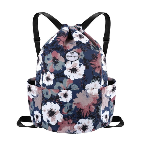 HAWEE Drawstring Backpack Water Resistant String Bag Sports Gym Sack Lightweight Sackpack with Side Pocket for Men Women