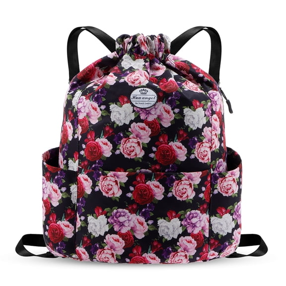 HAWEE Drawstring Backpack Water Resistant String Bag Sports Gym Sack Lightweight Sackpack with Side Pocket for Men Women