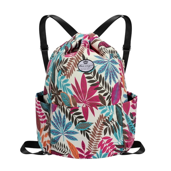 HAWEE Drawstring Backpack Water Resistant String Bag Sports Gym Sack Lightweight Sackpack with Side Pocket for Men Women