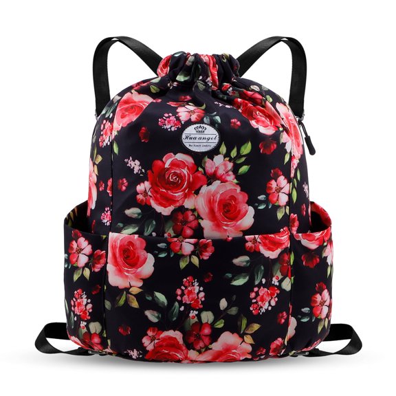 HAWEE Drawstring Backpack Water Resistant String Bag Sports Gym Sack Lightweight Sackpack with Side Pocket for Men Women