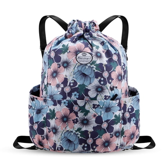 HAWEE Drawstring Backpack Water Resistant String Bag Sports Gym Sack Lightweight Sackpack with Side Pocket for Men Women