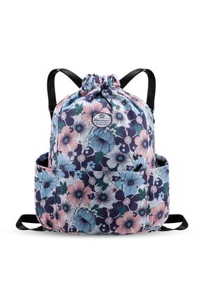 Drawstring Backpack Water Resistant String Bag Sports Gym Sack Lightweight Sackpack with Side Pocket for Men Women