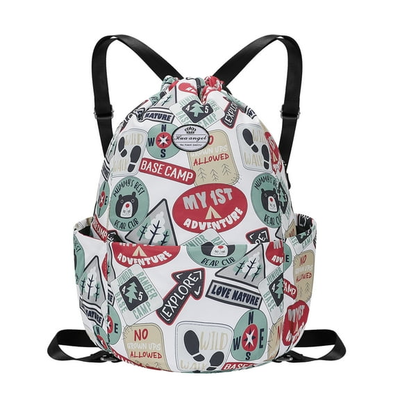 HAWEE Drawstring Bag Floral String Bag Sports Backpack Gym Sackpack with Side Pocket for Men Women