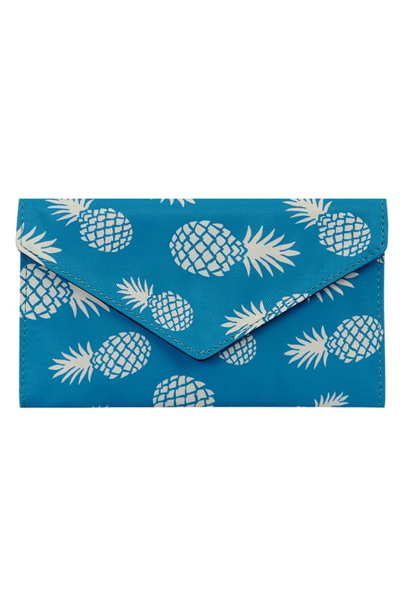 Envelope Wallet with Card Holder Pineapple Fruit Print Clutch Water Repellent Washable Cloth Purse for Women and Men