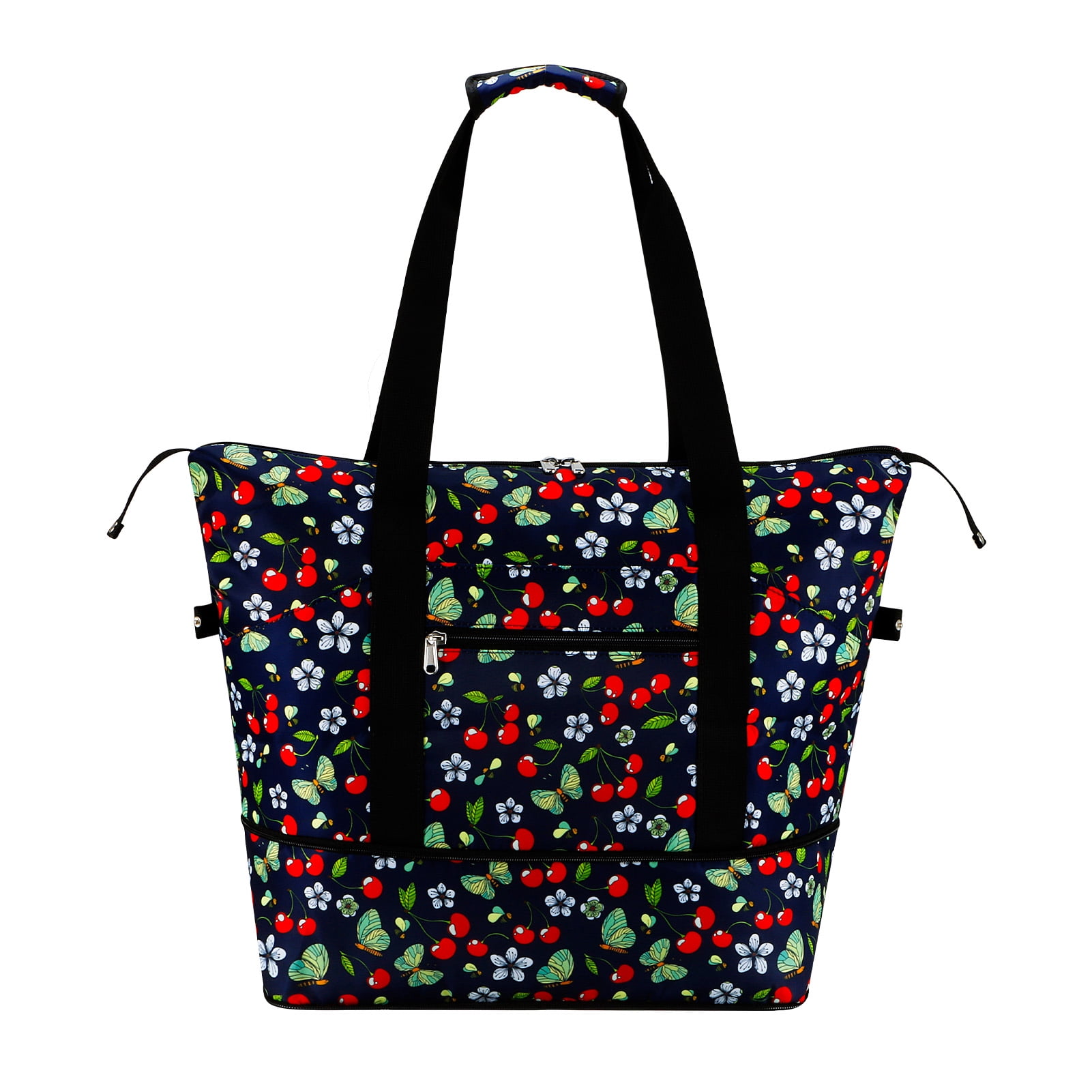 HAWEE Expandable Duffel Bag for Women with Trolley Sleeve and Wet Pocket Water Repellent Weekender Travel Tote Large Capacity Carry On Overnight Luggage for Gym/ Trip/ Camping/ Beach, Cherry