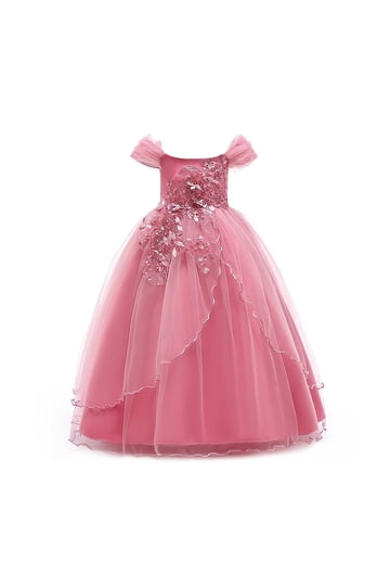 strapless open back dress Designer Red Sequined Partywear Gown For Girls