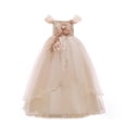 thumbnail image 1 of HAWEE Flower Girls Embroidery Lace Bridesmaid Dress Beaded Wedding Party Full Length Dance Gown for Girls 4-14 Years, 1 of 10