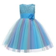 thumbnail image 1 of HAWEE Flower Girls Sequin Dress Rainbow Tutu Birthday Party Princess Dress Pageant Gown for Age 3-10 Years Old, 1 of 4