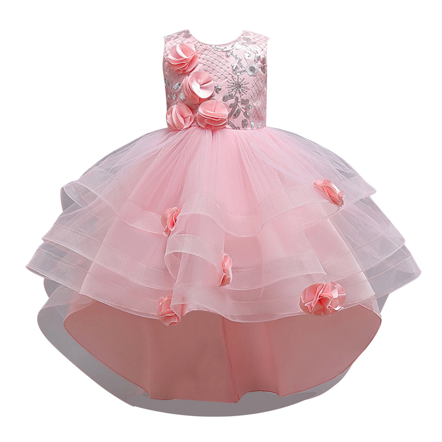 Girls Birthday Party Dress Children White Sequin Princess Dress main image 1