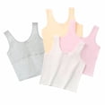 thumbnail image 1 of HAWEE Girls Crop Tops Undershirts Cotton Training Bra Sports Bralette Solid Vest for Kids Teens 7-14Y, 4 Pack, 1 of 6