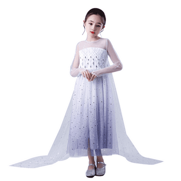 HAWEE Girls Elsa Princess Dress Elsa Costume with Accessories for Halloween Birthday Party