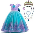 thumbnail image 1 of HAWEE Girls Mermaid Costume Princess Dress Up Lace Off Shoulder Evening Elegant Dress, 1 of 6
