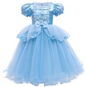 HAWEE Girls Princess Cinderella Costumes Halloween Dress Up Fancy Gown for Cosplay Party