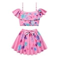 thumbnail image 1 of HAWEE Girls Swimsuit, Bathing Suits 2 Piece Floral Print Bikini Sets Girls' Swimwear with Cover Up Skirt, 1 of 3