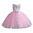 thumbnail image 1 of HAWEE Girls Unicorn Dress Party Princess Costume Fancy Dress up Wedding Birthday Tutu Tulle Dresses for Age 3-14 Years Old, 1 of 6