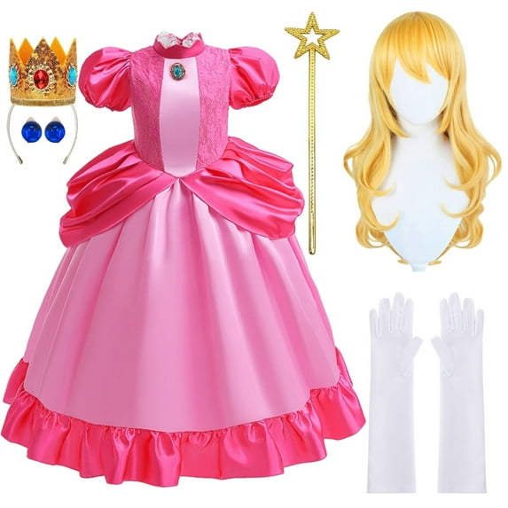 HAWEE Girls Pink Princess Dress Christmas Halloween Costume Cosplay Outfits Queen Princess Fancy Dress