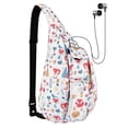 thumbnail image 1 of HAWEE Hiking Chest Bag Hiking Backpack Sling Bag Sports Travel Crossbody Daypack for Women, White + Hot Fox, 1 of 7