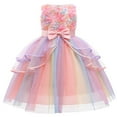 thumbnail image 1 of HAWEE Kids Flower Dresses For Baby Girls Elegant Wedding Princess Dress Ceremony Party Rainbow Tutu Ball Gown, 1 of 4