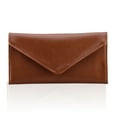 thumbnail image 1 of HAWEE Leather Cash Envelope Wallet, RFID Blocking Card Organizer for Women and Men, Reusable Coin Pouch, Coffee Brown, 1 of 7
