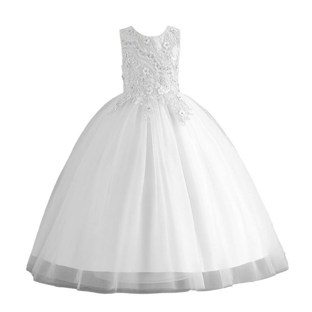 HAWEE Little Big Girl Flower Tulle Dress Princess Pageant Birthday ...