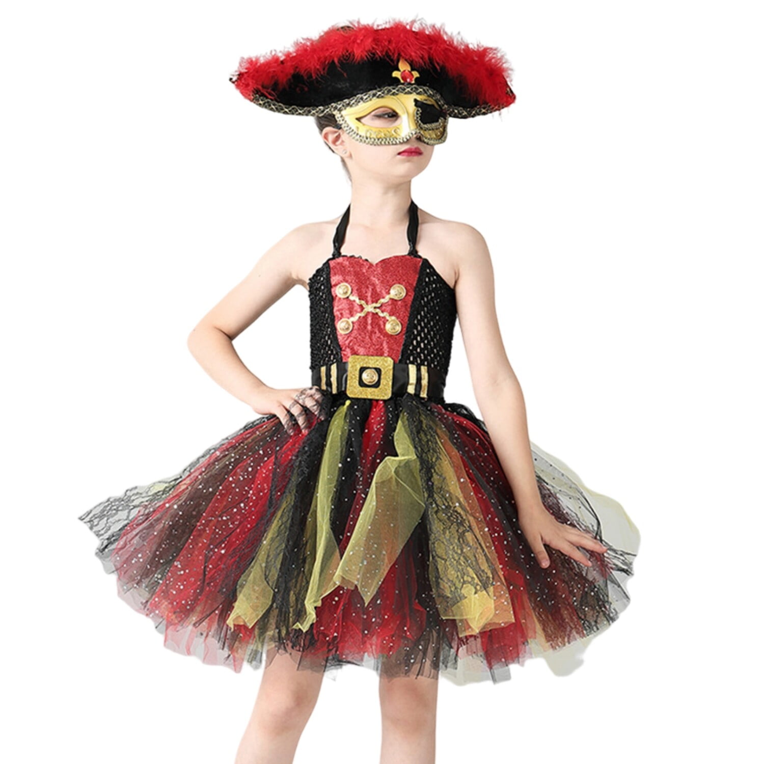 HAWEE Little Girls Pirate Costume Dress Kids Buccaneer Princess Costume