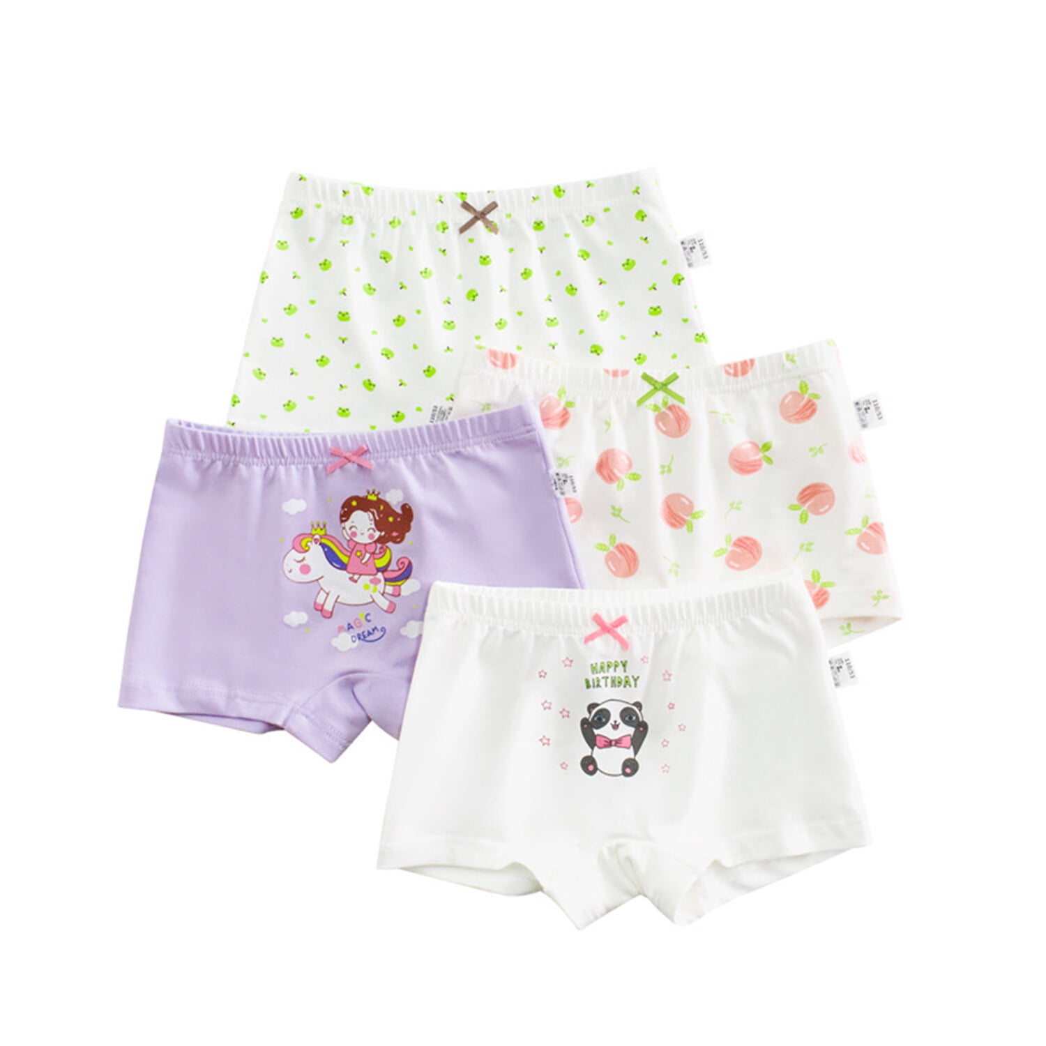 HAWEE Little Girls Underwear Kids Cotton Soft Boxer Briefs Panties