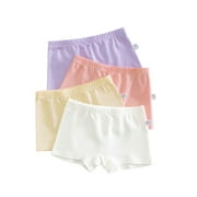 HAWEE Little Girls Underwear Kids Cotton Soft Boxer Briefs Panties Cartoon Big Girls Undies Pattern Boyshorts (Pack of 4)