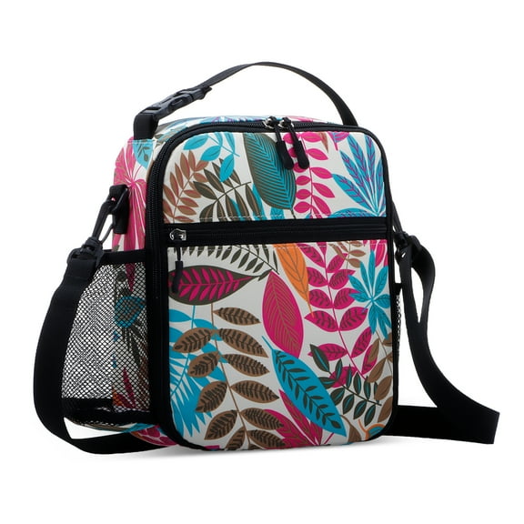 HAWEE Lunch Bag for Bento Box Reusable Thermal Tote with Adjustable Strap Portable Meal Bag for Women, Maple Leaf