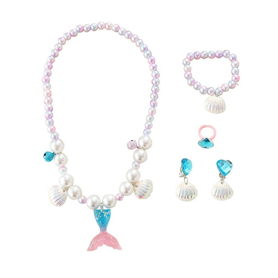 HAWEE Mermaid Crown Jewelry Set for Birthday Gift Princess Mermaid Party Accessories