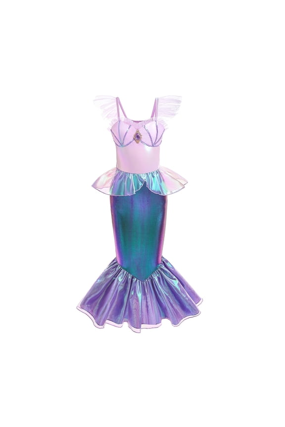 Mermaid Dress for Girls - Mermaid Fancy Costume Halloween Princess Dresses for Girls 3-10 Birthday Gift