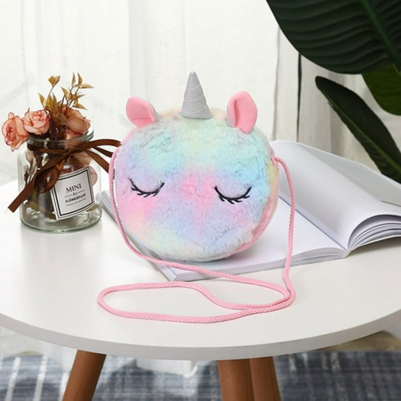 HAWEE New Fashion Girls Shoulder Bag Cute Unicorn Animals Messenger Bag Keys Coin Purse Cute Princess Mini Handbag for Girls
