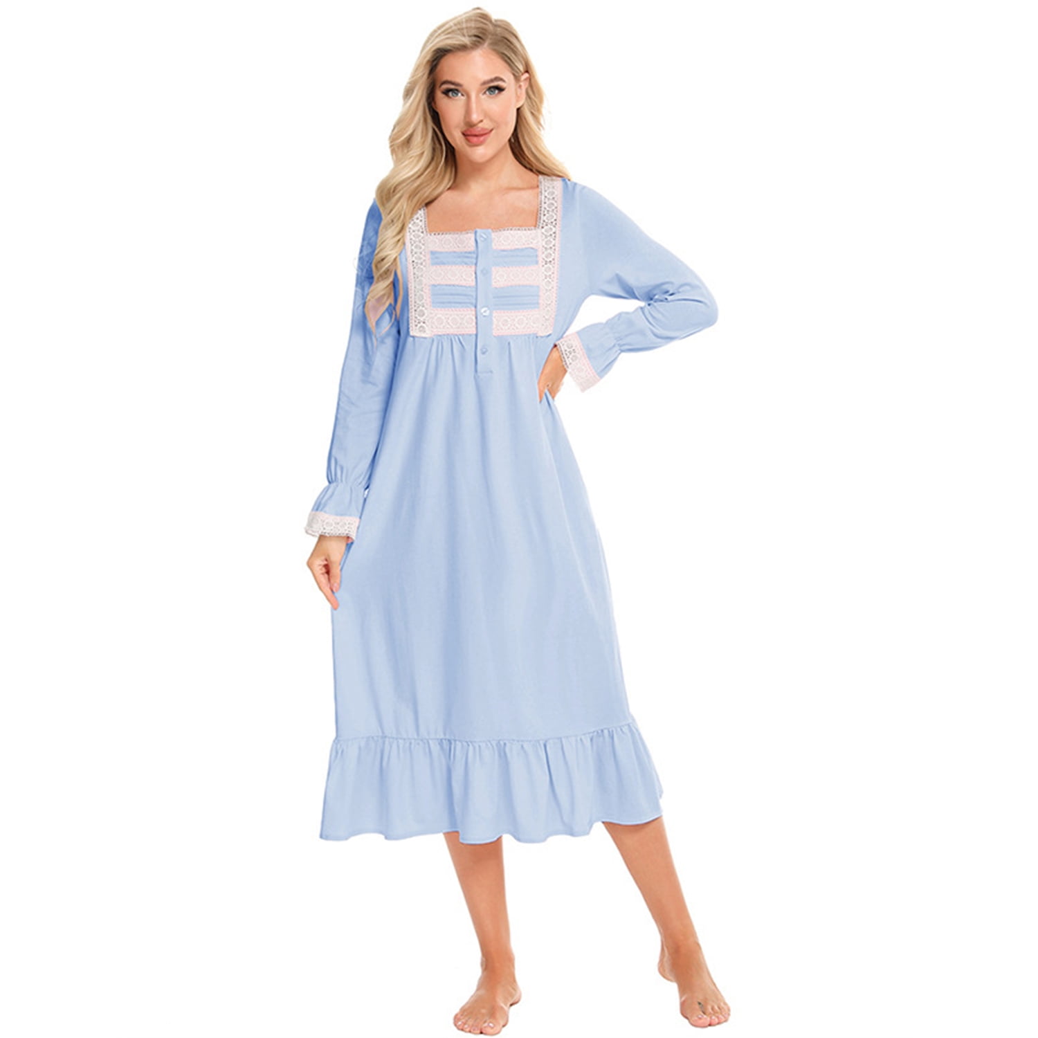 Long Cotton Nightgown 100% Cotton Maxi Dress Oversize Dress - Etsy | Cotton  long dress, Maxi dress cotton, Romantic maxi dress