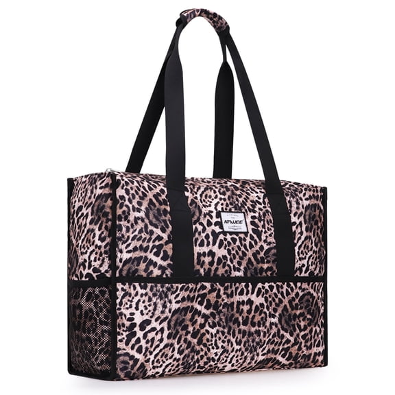 HAWEE Nurse Bags for Work Water Repellent Nursing Bag Leopard Print Utility Travel Tote for Doctor/ Teacher/Clinical Trainee