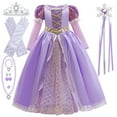 thumbnail image 1 of HAWEE Princess Costume for Girls Halloween Fancy Party Cosplay Dress Up Purple Princess Dress 2-10Y, 1 of 5