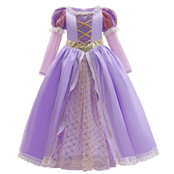 HAWEE Princess Costume for Girls Halloween Fancy Party Cosplay Dress Up Purple Princess Dress 2-10Y