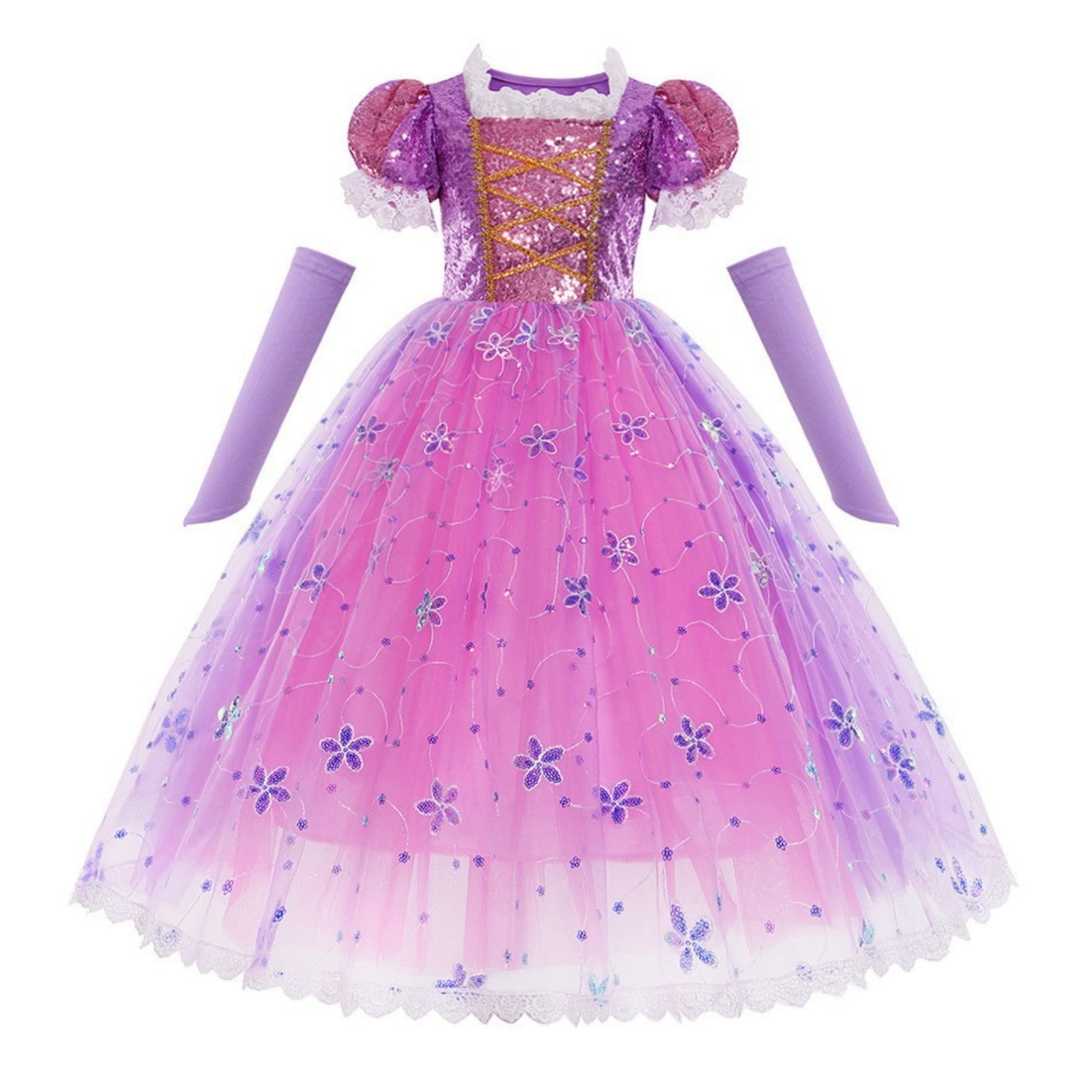 HAWEE Girls Princess Dress Up Costumes Halloween Birthday Party Dress Cosplay Dress With Accessories