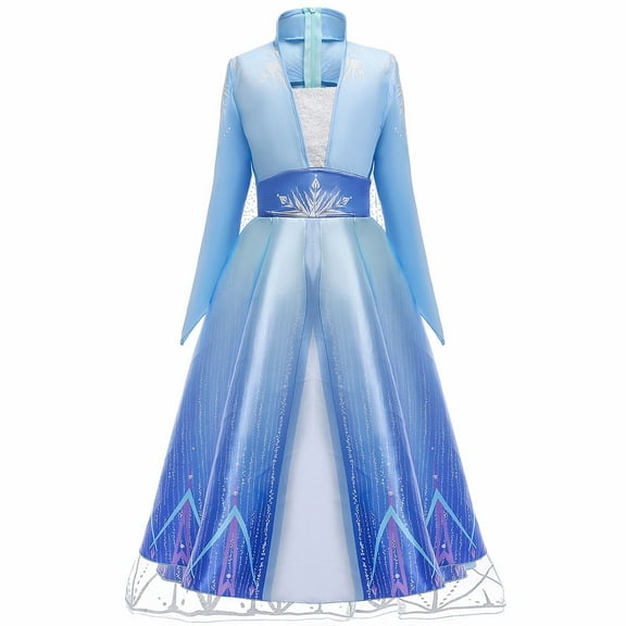 HAWEE Princess Dress Costume for Girls Blue Sequined Ball Gown Snow Queen Cosplay Dress