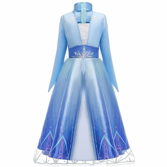 HAWEE Princess Dress Costume for Girls Blue Sequined Ball Gown Snow Queen Cosplay Dress