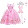 thumbnail image 1 of HAWEE Princess Dress up Birthday Party Fairy Pink Costume for Toddler/Little Girls, 1 of 7