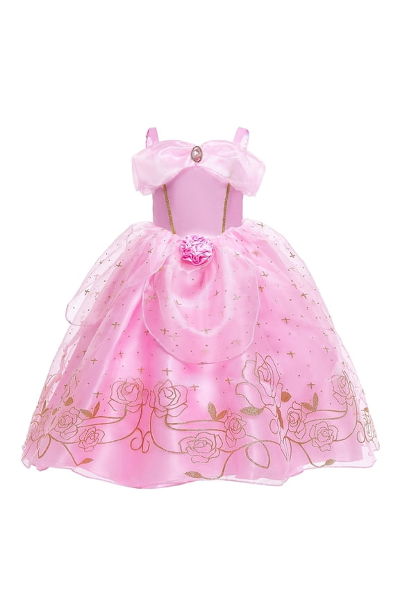 Princess Fairy Dress Up Costume for Toddler and Little Girls - Pink Birthday Party Outfit