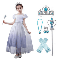 HAWEE Princess Elsa Dress Queen Halloween Costume Cosplay Elsa Dress Up with Accessories