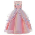 thumbnail image 1 of HAWEE Princess Girl Dress Long Tulle Gown Flower Girls Unicorn Dress, 1 of 6