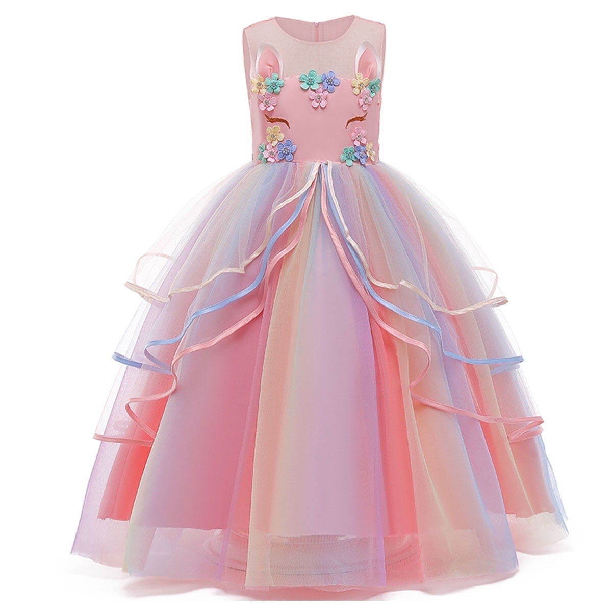 Princess Girl Dress Long Tulle Gown Flower Girls Unicorn Dress