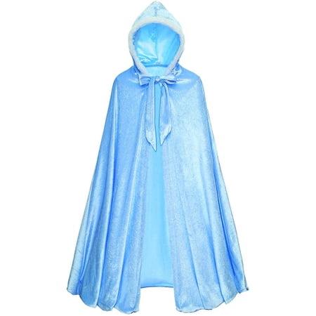 HAWEE Princess Hooded Cape Cloaks for Girls Full Length Deluxe Soft Velvet Long Cloak for Birthday Party Cospaly