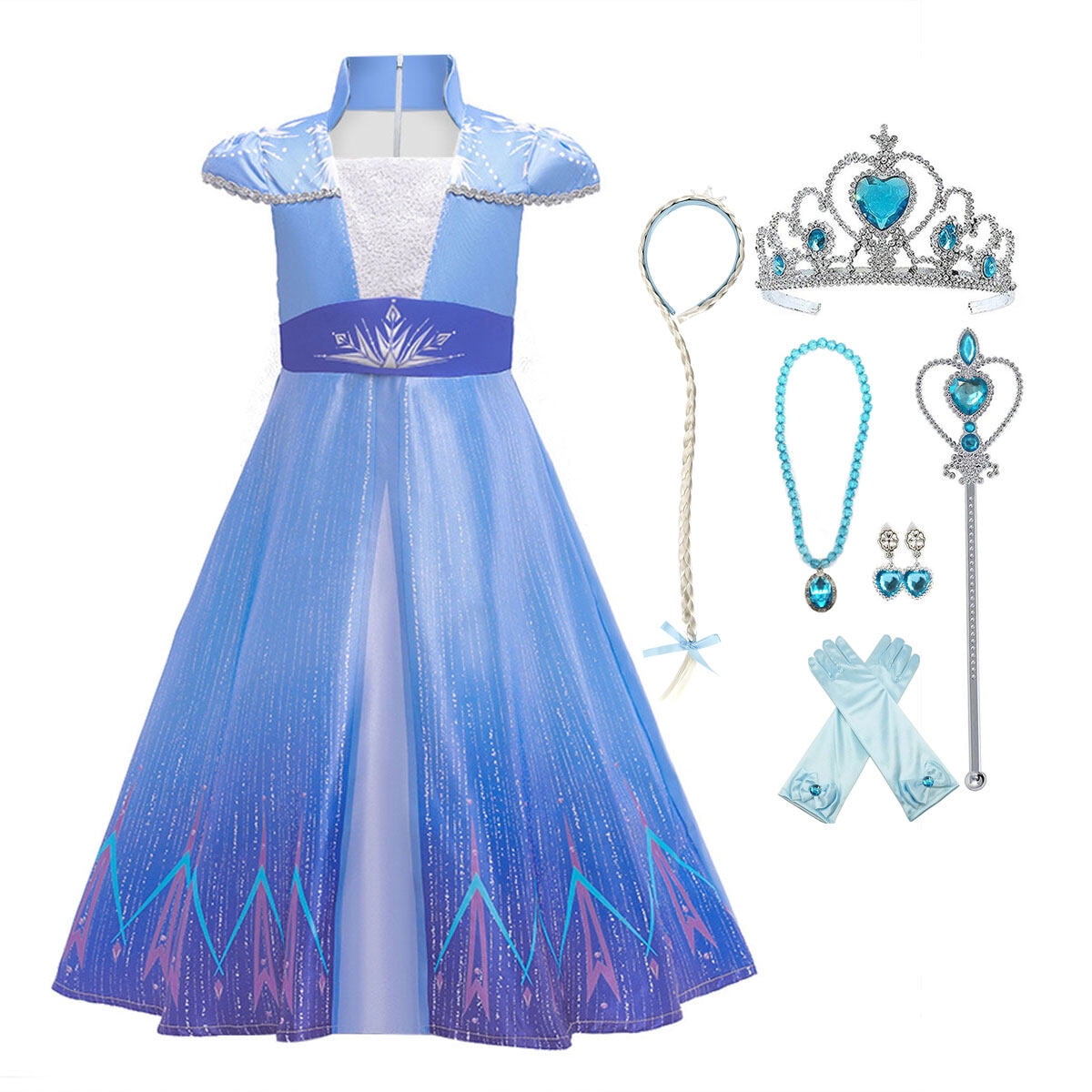 Girls Cinderella Princess Costume - Long Sleeve Tulle Dress With Butterfly Appliques For Halloween & Birthday