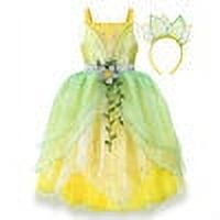 HAWEE Princess Dress for Girls Green Fairy Frog Birthday Party Fancy Dresses Halloween Elf Costume