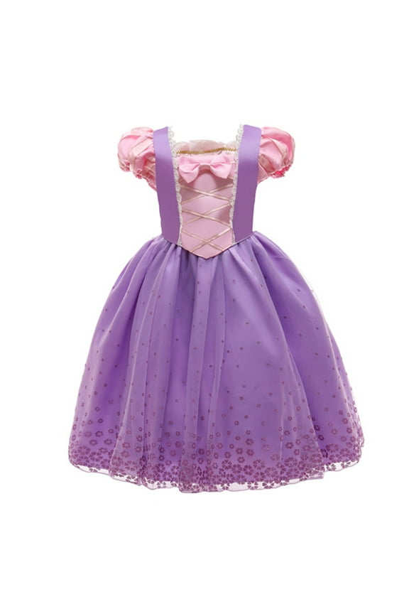Purple Princess Dress up Birthday Party Fairy Purple Costume for Toddler Girls